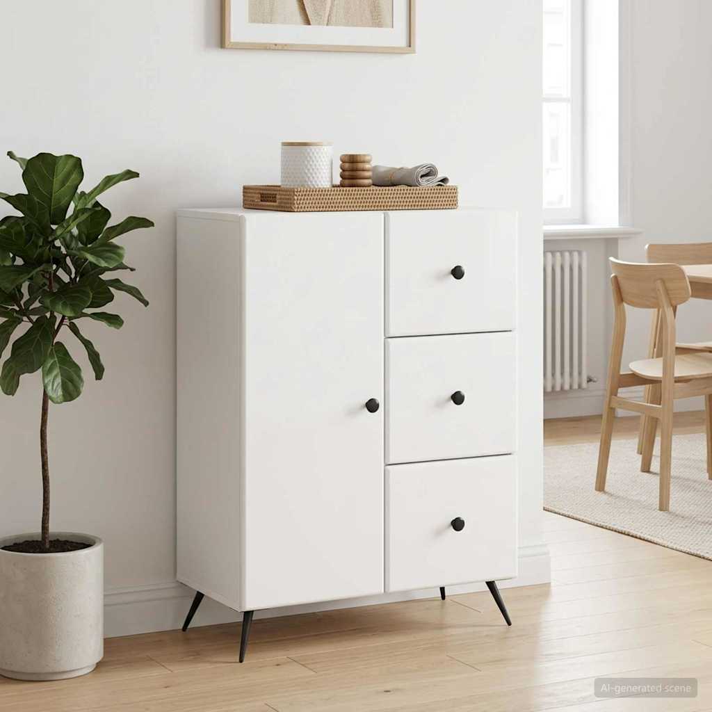 vidaXL Sideboard High Gloss White 66 x 34.5 x 90 cm Engineered Wood
