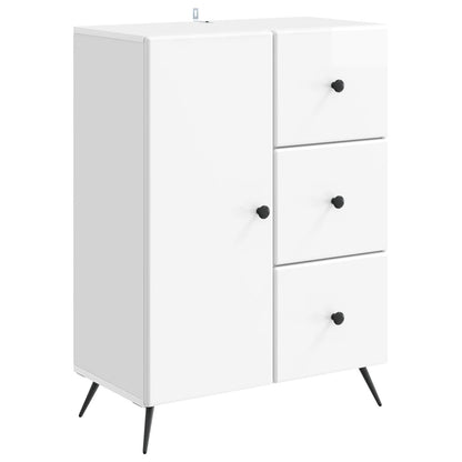 vidaXL Sideboard High Gloss White 66 x 34.5 x 90 cm Engineered Wood