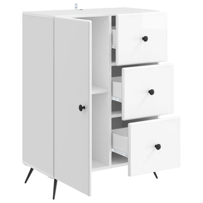 vidaXL Sideboard High Gloss White 66 x 34.5 x 90 cm Engineered Wood