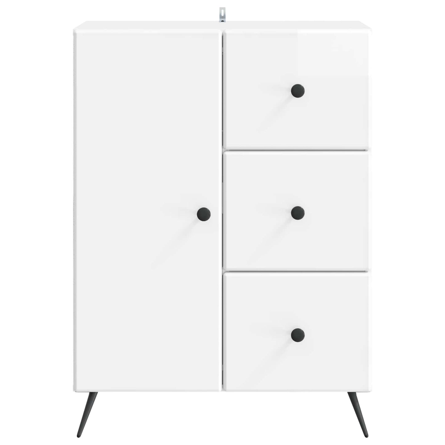 vidaXL Sideboard High Gloss White 66 x 34.5 x 90 cm Engineered Wood