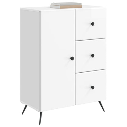 vidaXL Sideboard High Gloss White 66 x 34.5 x 90 cm Engineered Wood