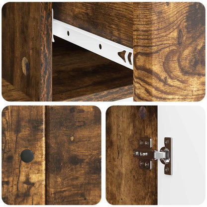vidaXL Sideboard Smoked Oak 66 x 34.5 x 90 cm Engineered Wood