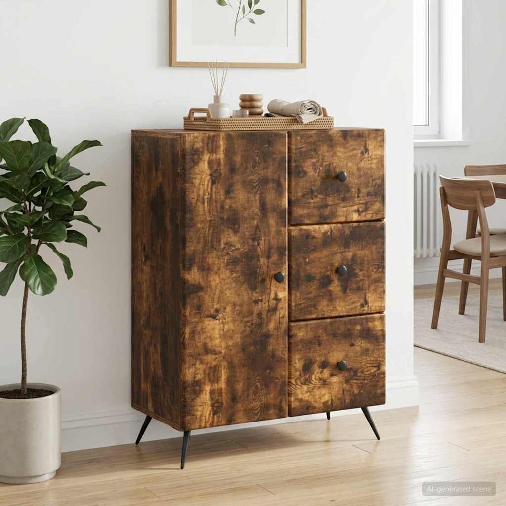 vidaXL Sideboard Smoked Oak 66 x 34.5 x 90 cm Engineered Wood