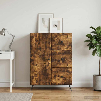 vidaXL Sideboard Smoked Oak 66 x 34.5 x 90 cm Engineered Wood