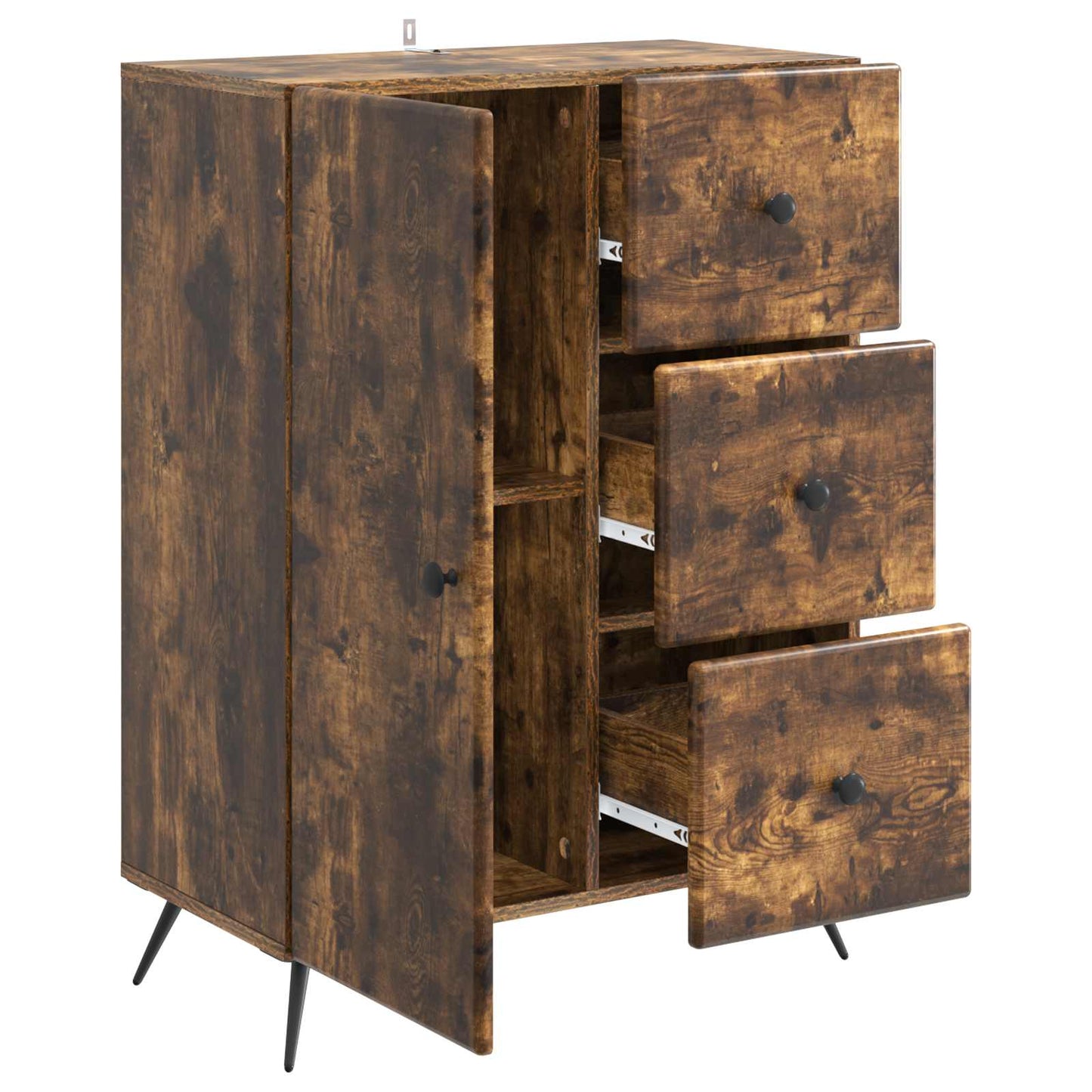 vidaXL Sideboard Smoked Oak 66 x 34.5 x 90 cm Engineered Wood