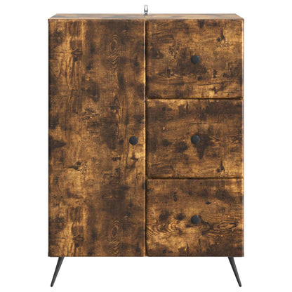 vidaXL Sideboard Smoked Oak 66 x 34.5 x 90 cm Engineered Wood