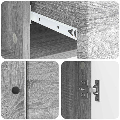 vidaXL Sideboard Grey Sonoma 66 x 34.5 x 90 cm Engineered Wood