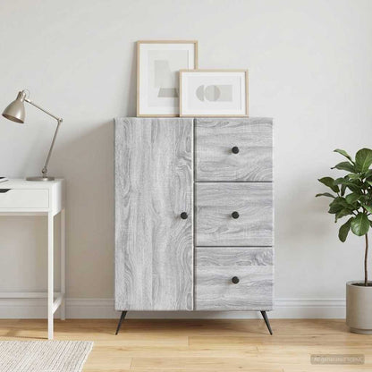 vidaXL Sideboard Grey Sonoma 66 x 34.5 x 90 cm Engineered Wood