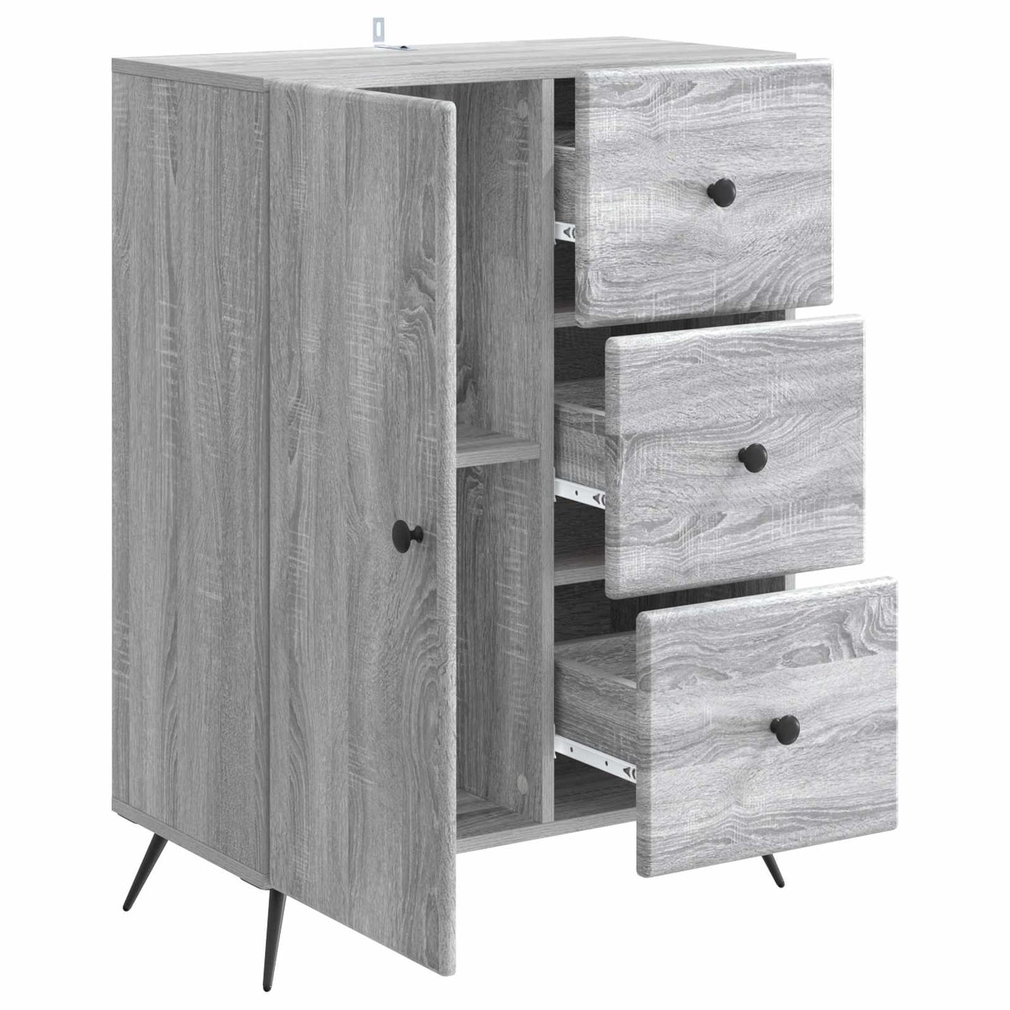 vidaXL Sideboard Grey Sonoma 66 x 34.5 x 90 cm Engineered Wood