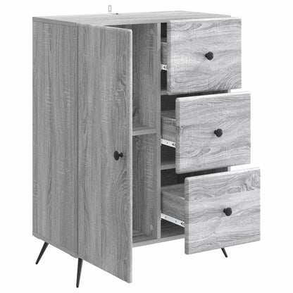 vidaXL Sideboard Grey Sonoma 66 x 34.5 x 90 cm Engineered Wood