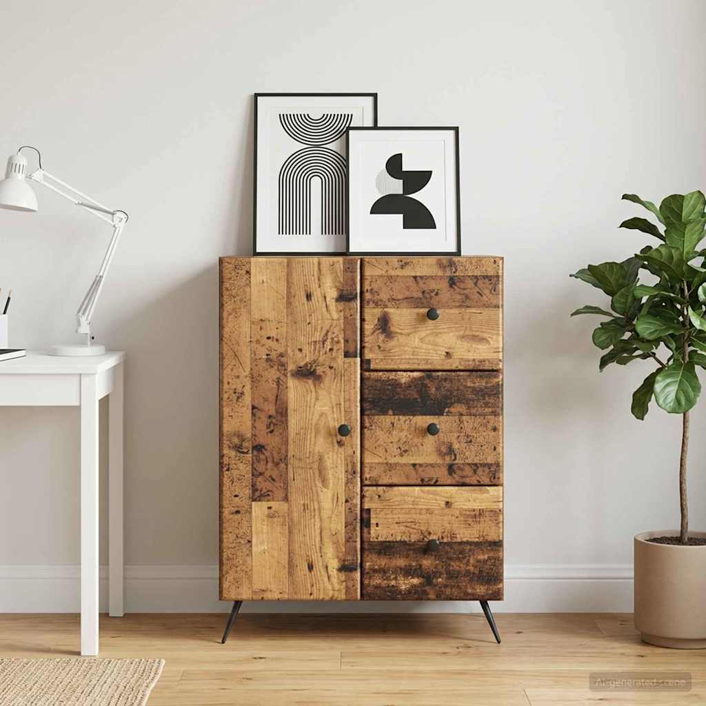 vidaXL Sideboard Old Wood 66 x 34.5 x 90 cm Engineered Wood