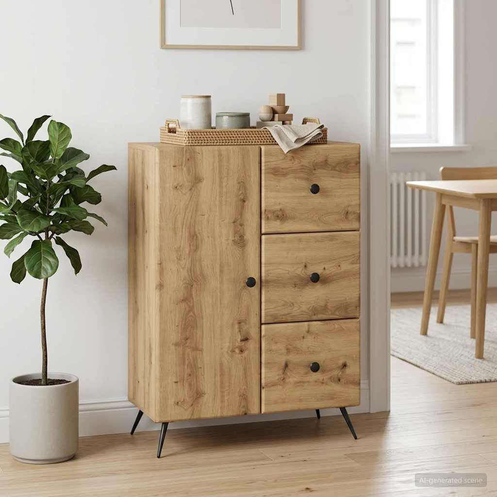 vidaXL Sideboard Artisan Oak 66 x 34.5 x 90 cm Engineered Wood