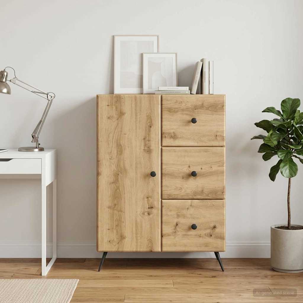 vidaXL Sideboard Artisan Oak 66 x 34.5 x 90 cm Engineered Wood