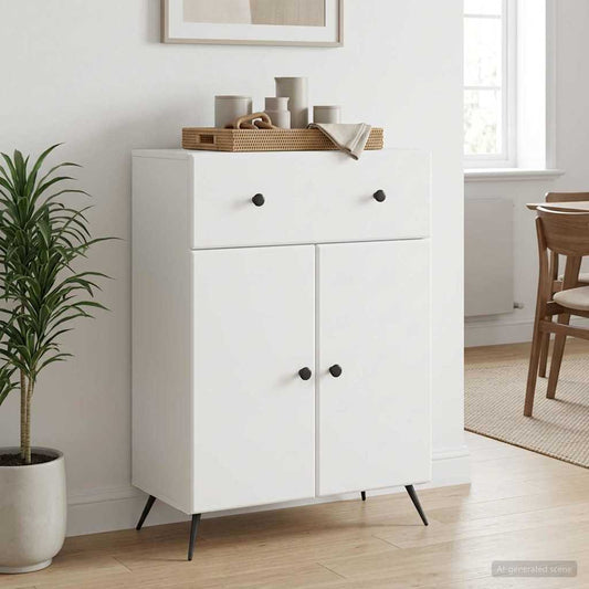 vidaXL Sideboard with Drawer White 66 x 34.5 x 90 cm Engineered Wood