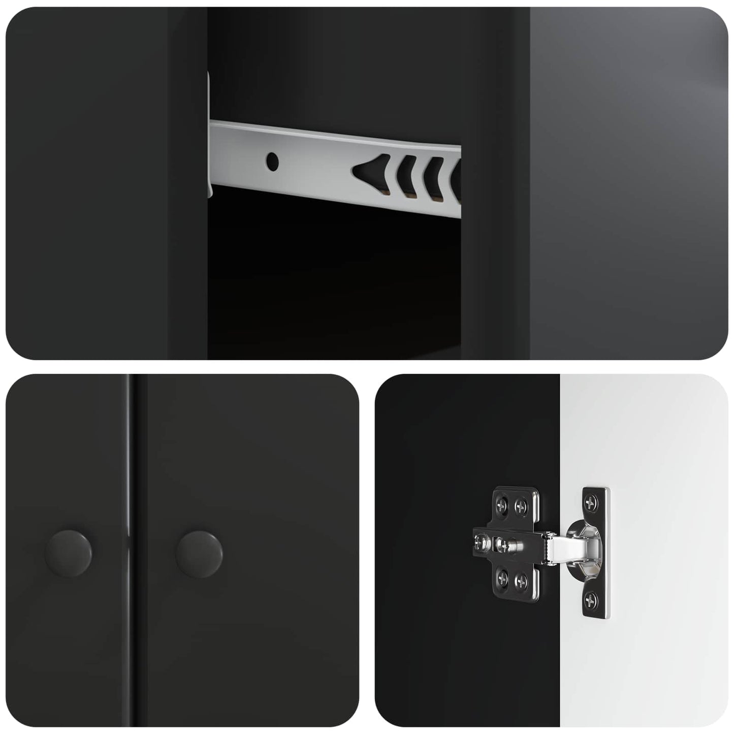 vidaXL Sideboard Black 66 x 34.5 x 90 cm Engineered Wood