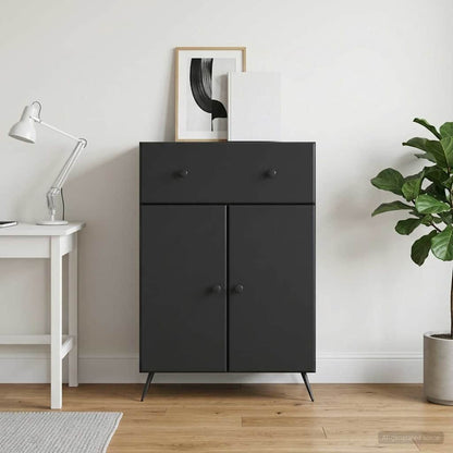 vidaXL Sideboard Black 66 x 34.5 x 90 cm Engineered Wood