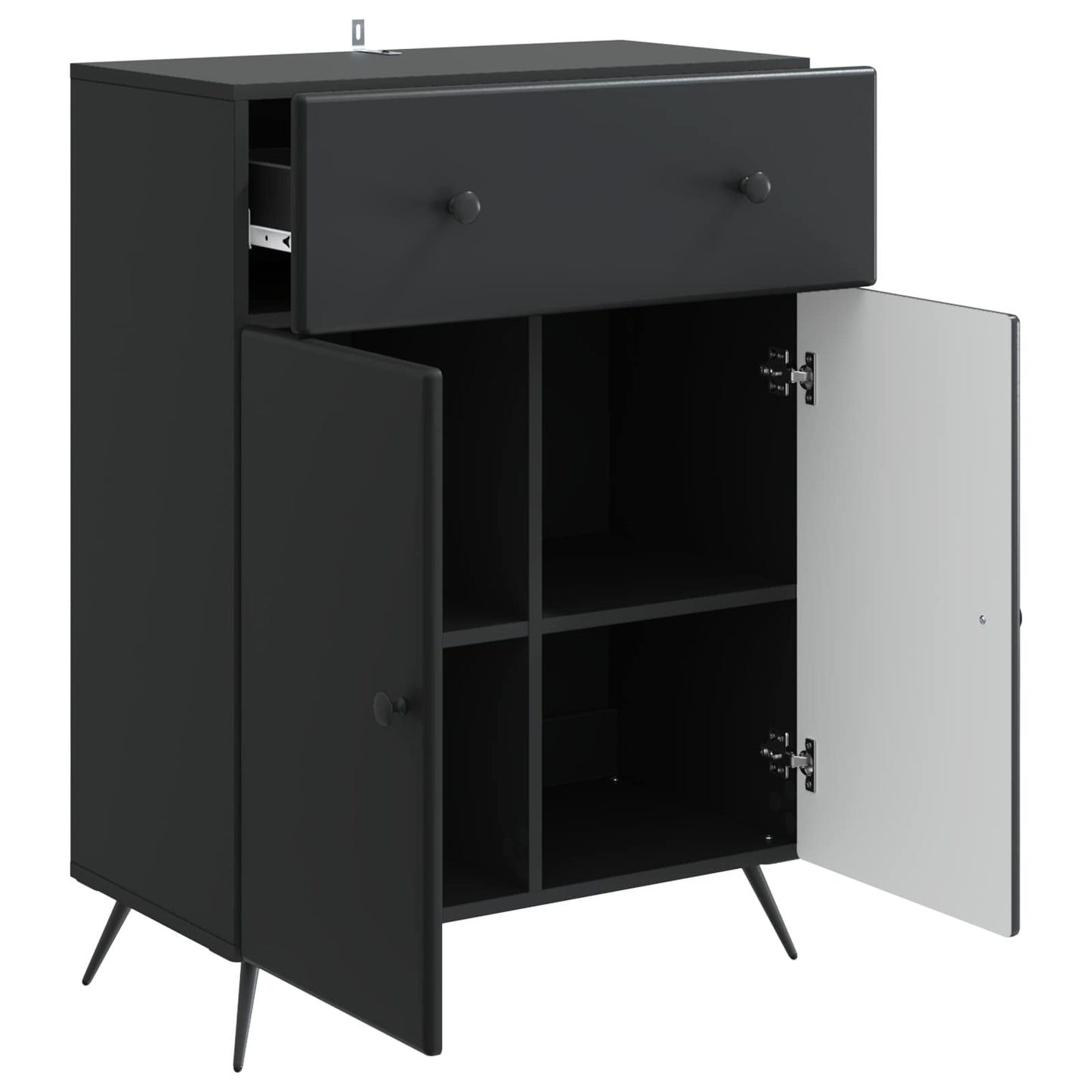 vidaXL Sideboard Black 66 x 34.5 x 90 cm Engineered Wood