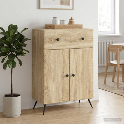 vidaXL Sideboard Sonoma Oak 66 x 34.5 x 90 cm Engineered Wood