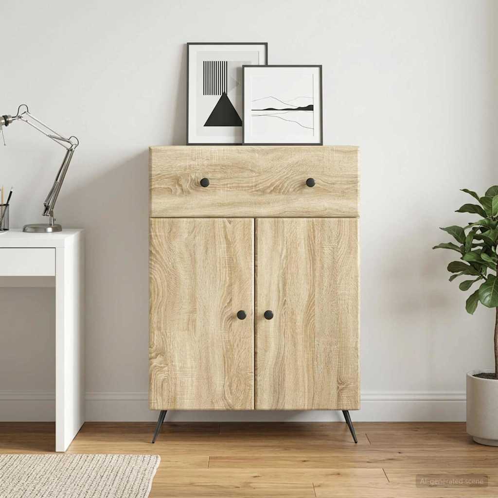 vidaXL Sideboard Sonoma Oak 66 x 34.5 x 90 cm Engineered Wood