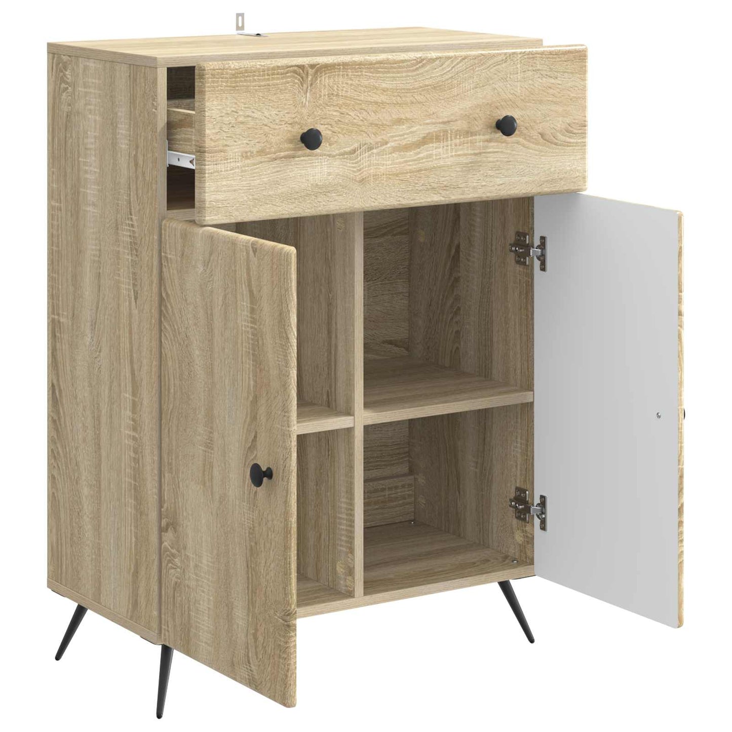 vidaXL Sideboard Sonoma Oak 66 x 34.5 x 90 cm Engineered Wood