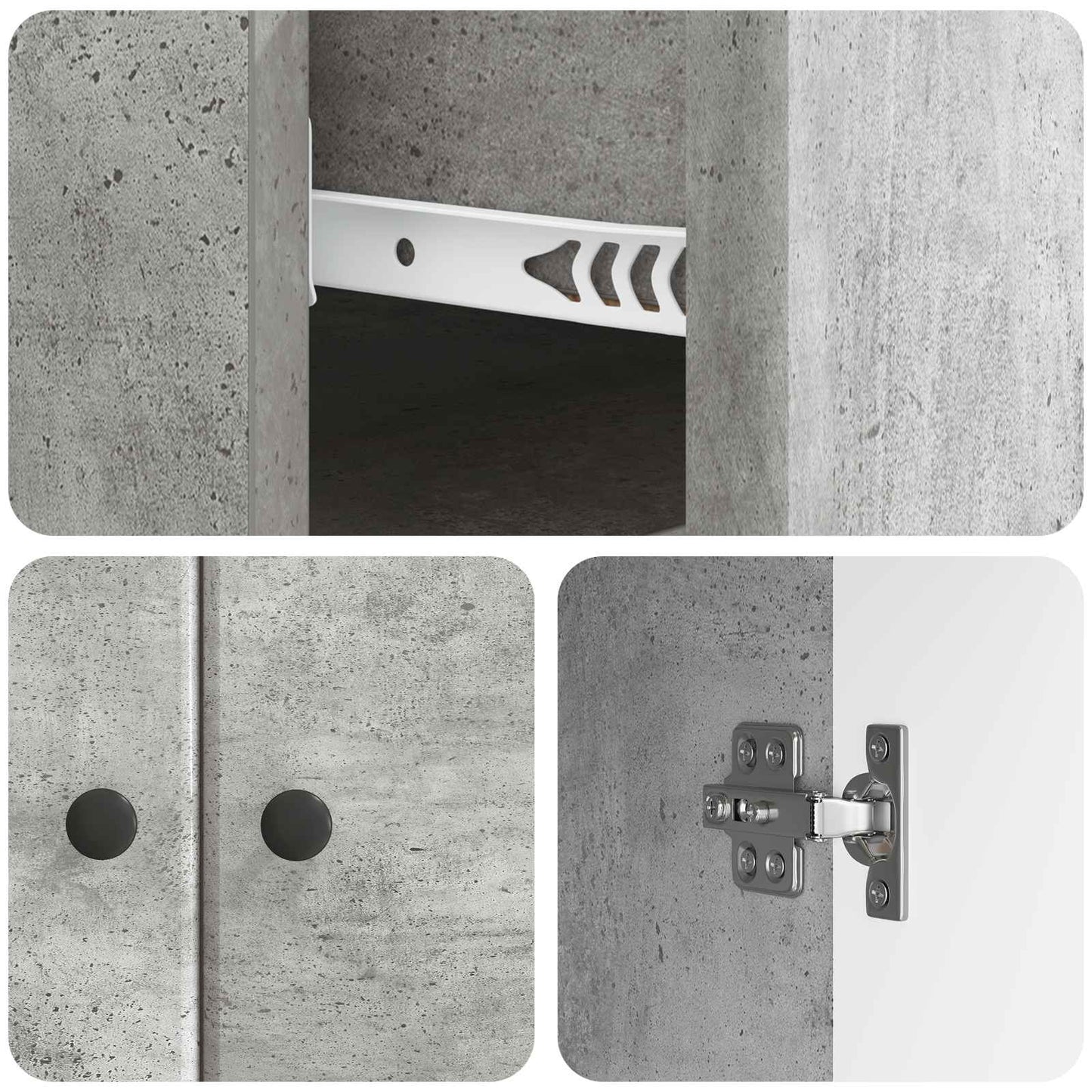 vidaXL Sideboard Concrete Grey 66 x 34.5 x 90 cm Engineered Wood