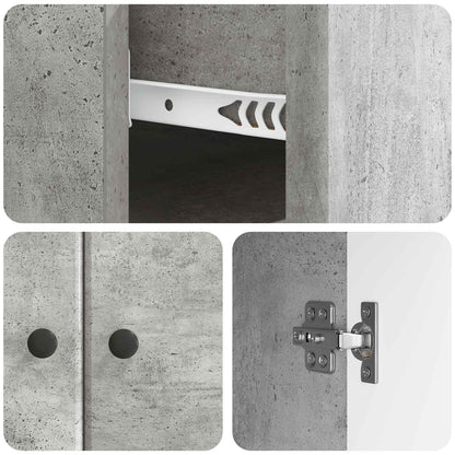 vidaXL Sideboard Concrete Grey 66 x 34.5 x 90 cm Engineered Wood