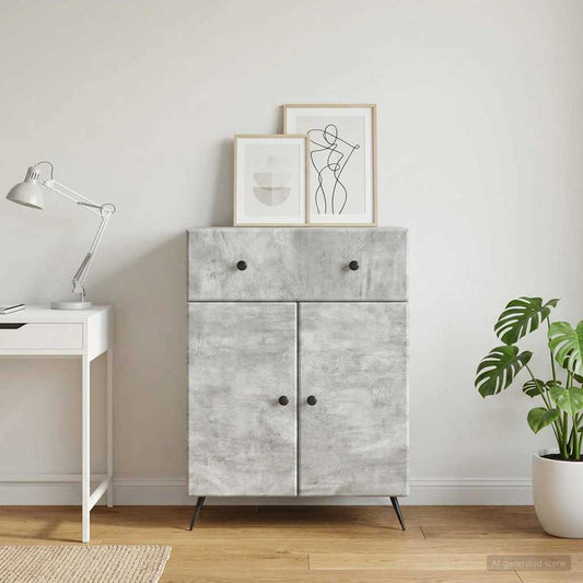 vidaXL Sideboard Concrete Grey 66 x 34.5 x 90 cm Engineered Wood