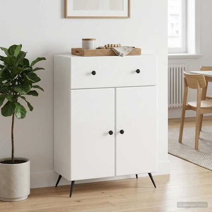 vidaXL Sideboard High Gloss White 66 x 34.5 x 90 cm Engineered Wood