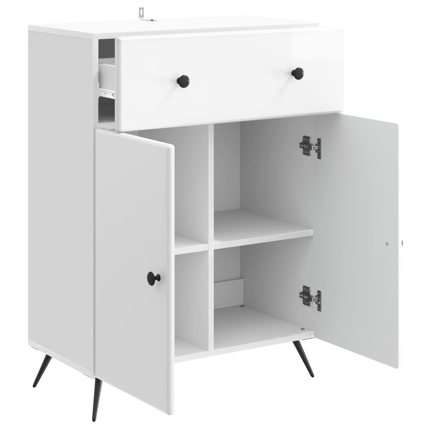 vidaXL Sideboard High Gloss White 66 x 34.5 x 90 cm Engineered Wood