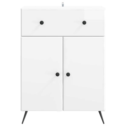 vidaXL Sideboard High Gloss White 66 x 34.5 x 90 cm Engineered Wood