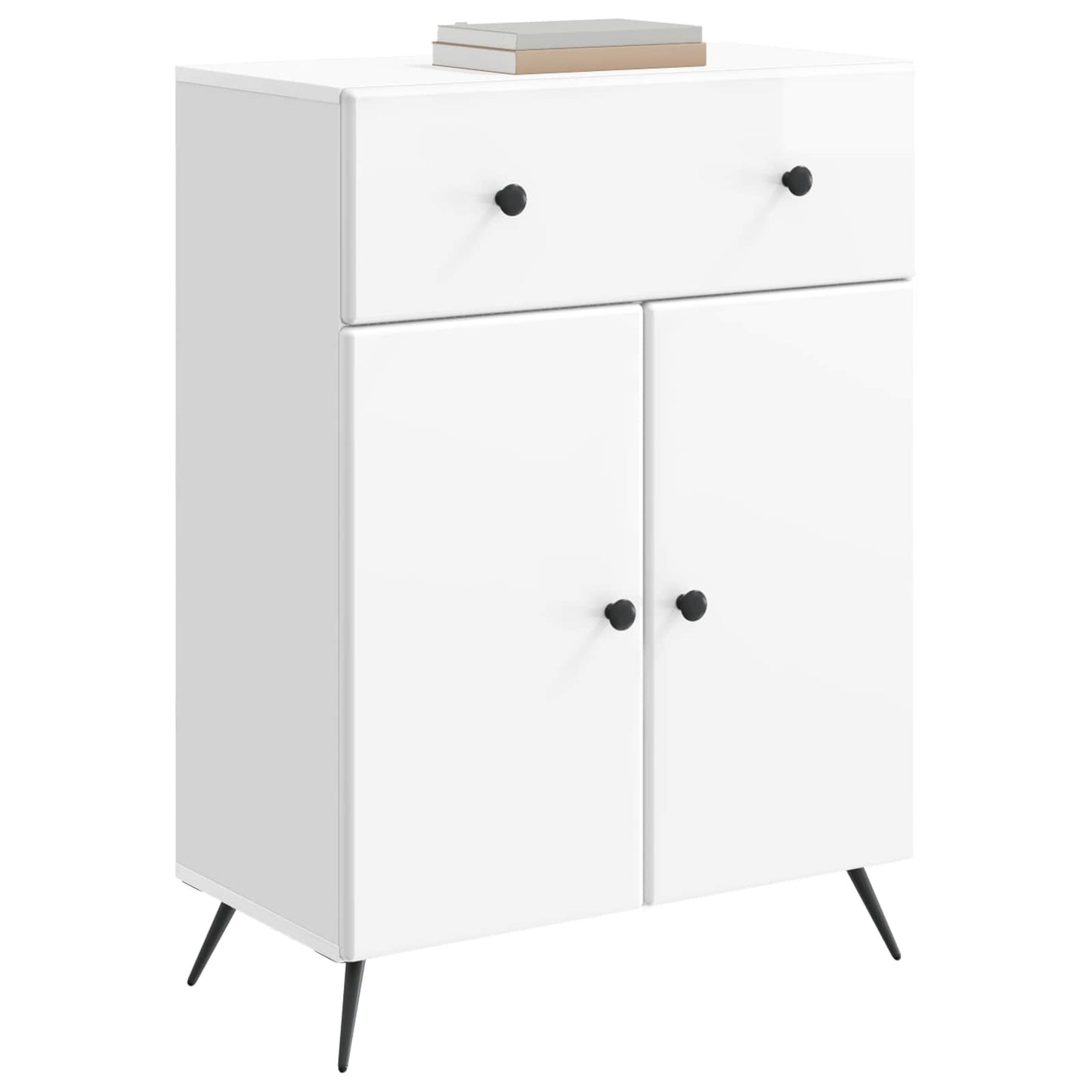 vidaXL Sideboard High Gloss White 66 x 34.5 x 90 cm Engineered Wood