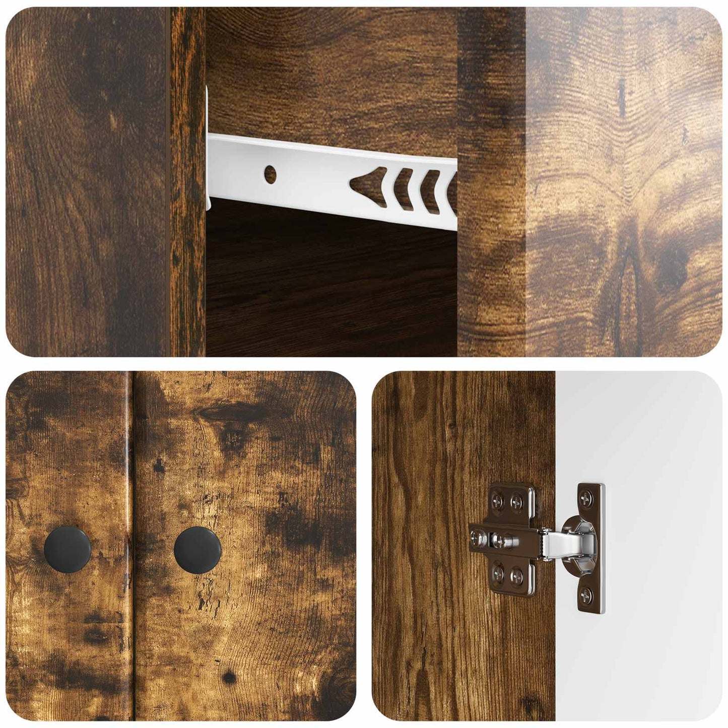 vidaXL Sideboard Smoked Oak 66 x 34.5 x 90 cm Engineered Wood
