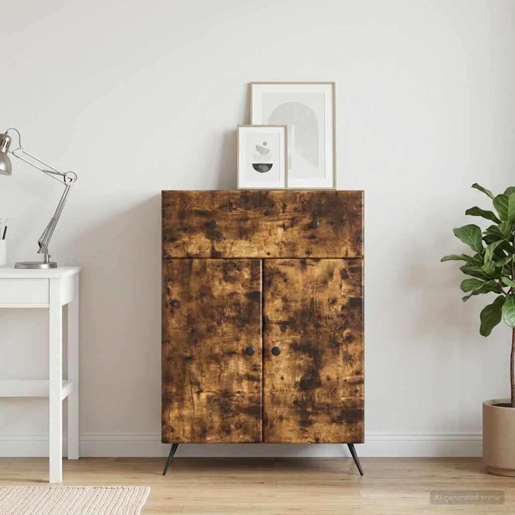 vidaXL Sideboard Smoked Oak 66 x 34.5 x 90 cm Engineered Wood