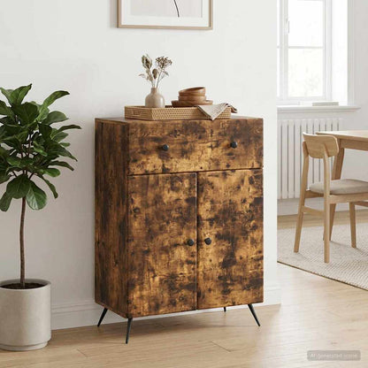 vidaXL Sideboard Smoked Oak 66 x 34.5 x 90 cm Engineered Wood