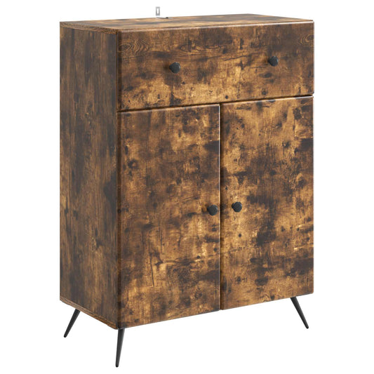 vidaXL Sideboard Smoked Oak 66 x 34.5 x 90 cm Engineered Wood