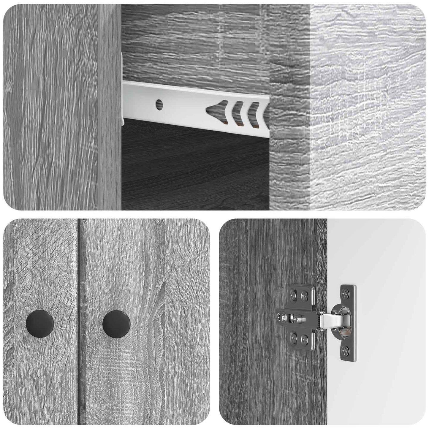 vidaXL Sideboard Grey Sonoma 66 x 34.5 x 90 cm Engineered Wood