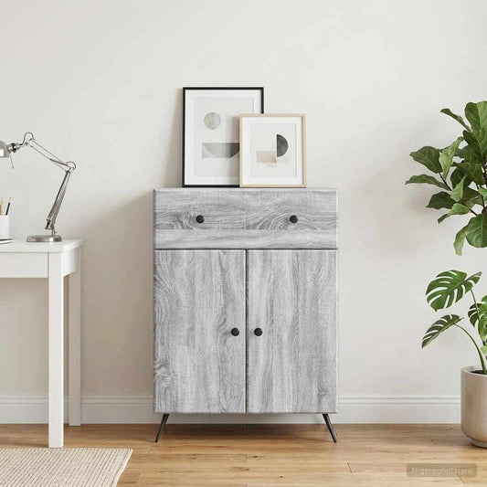 vidaXL Sideboard Grey Sonoma 66 x 34.5 x 90 cm Engineered Wood