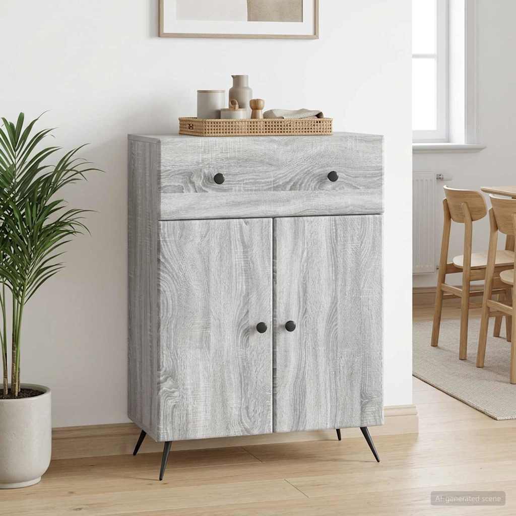 vidaXL Sideboard Grey Sonoma 66 x 34.5 x 90 cm Engineered Wood
