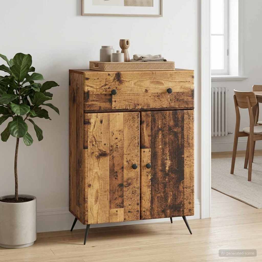 vidaXL Sideboard Old Wood 66 x 34.5 x 90 cm Engineered Wood