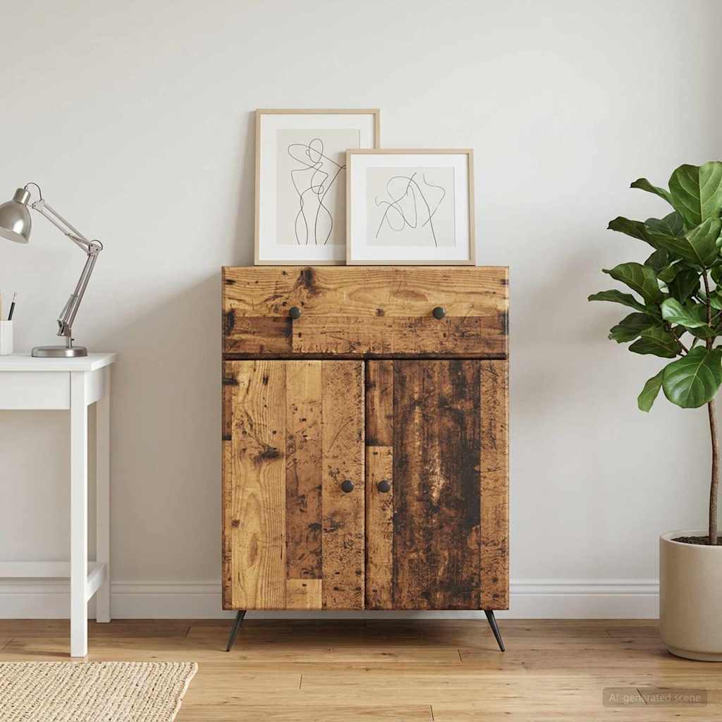 vidaXL Sideboard Old Wood 66 x 34.5 x 90 cm Engineered Wood