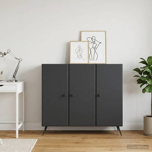 vidaXL Sideboard Black 89 x 34.5 x 80 cm Engineered Wood