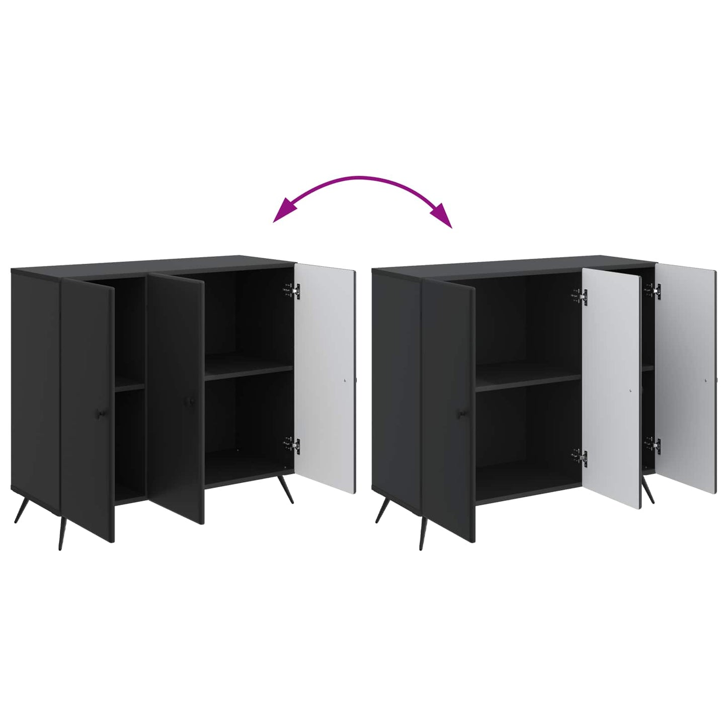 vidaXL Sideboard Black 89 x 34.5 x 80 cm Engineered Wood