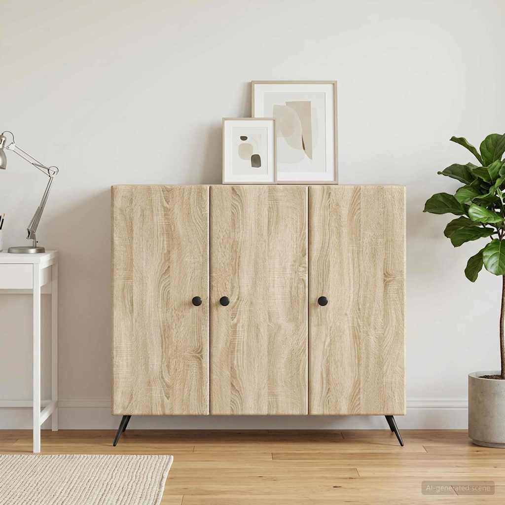 vidaXL Sideboard Sonoma Oak 89 x 34.5 x 80 cm Engineered Wood