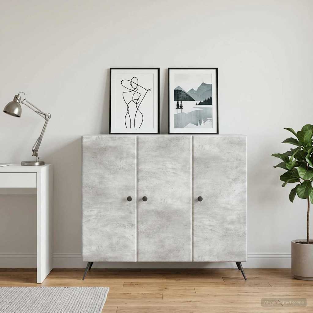 vidaXL Sideboard Concrete Grey 89 x 34.5 x 80 cm Engineered Wood