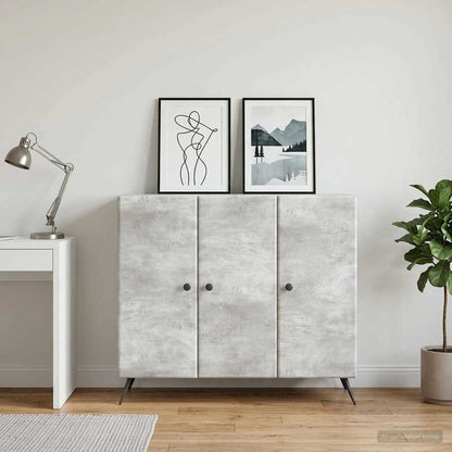 vidaXL Sideboard Concrete Grey 89 x 34.5 x 80 cm Engineered Wood