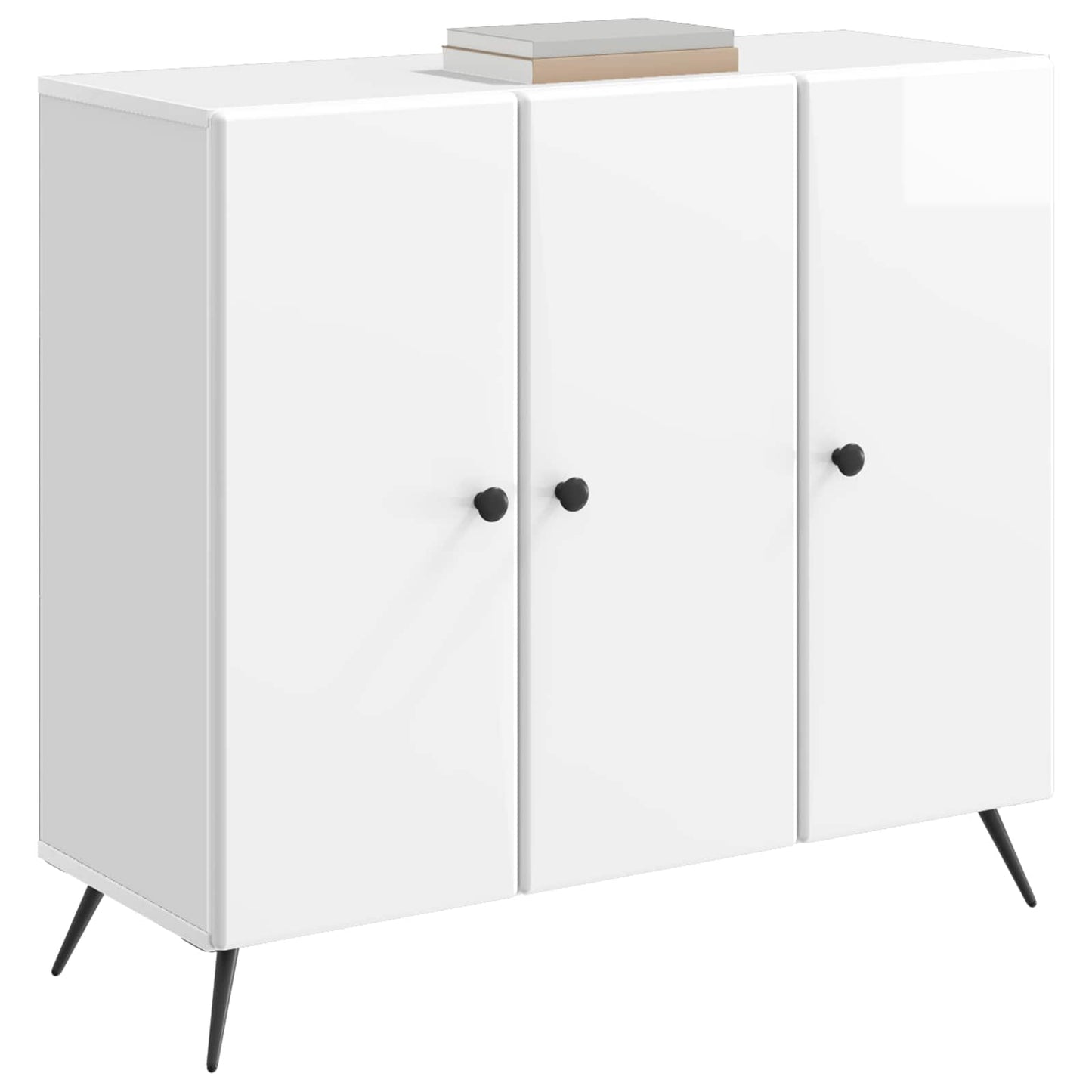 vidaXL Sideboard High Gloss White 89 x 34.5 x 80 cm Engineered Wood