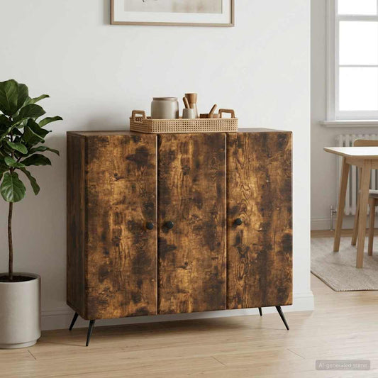 vidaXL Sideboard Smoked Oak 89 x 34.5 x 80 cm Engineered Wood