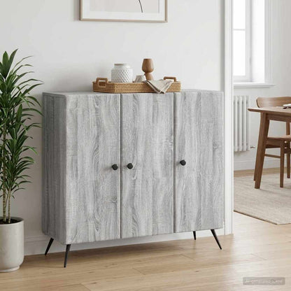 vidaXL Sideboard Grey Sonoma 89 x 34.5 x 80 cm Engineered Wood
