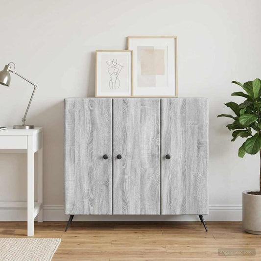 vidaXL Sideboard Grey Sonoma 89 x 34.5 x 80 cm Engineered Wood