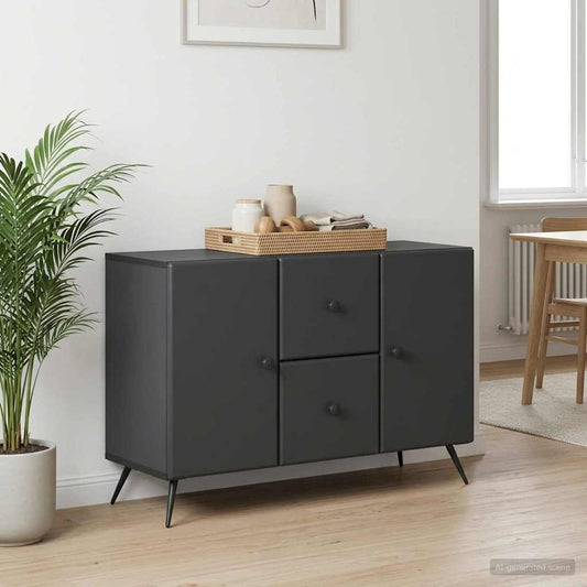 vidaXL Sideboard with Drawer Black 89 x 34.5 x 60 cm Engineered Wood
